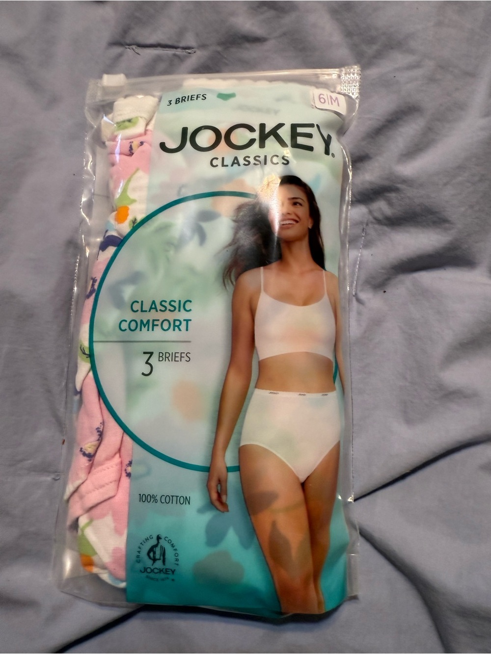 Jockey Women’s Cotton Briefs - White & Pink (3-Pack)